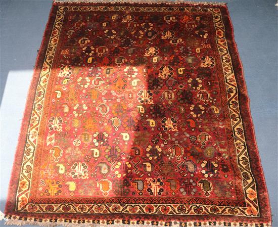 An Iranian red ground carpet with pears, 145 x 117cm